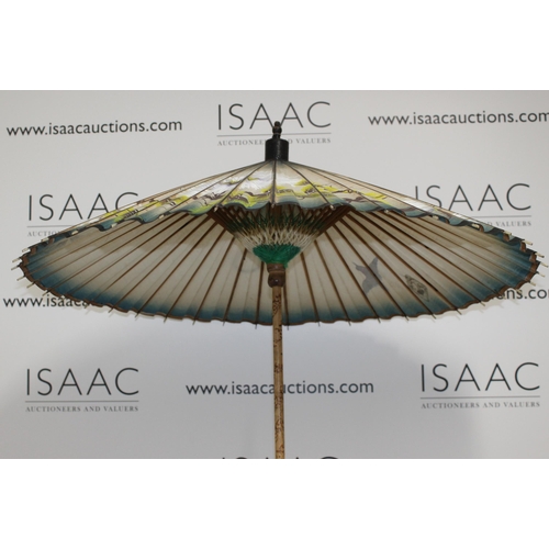 139 - Stunning Oriental Sunshade - 95cm Tall 

Small hole in shade as shown, otherwise excellent condition... 