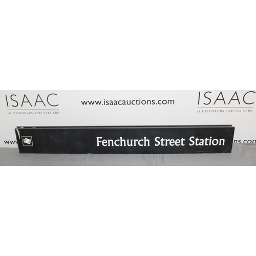 8 - Double Sided Train Station Sign - Fenchurch Street Station - 80cm Approx