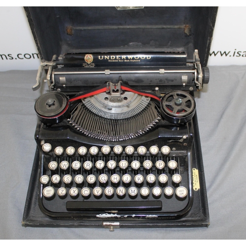 42 - Vintage Underwood Cased Typewriter - A W Dick & Co, Glasgow.