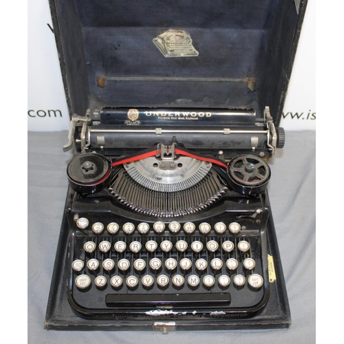 42 - Vintage Underwood Cased Typewriter - A W Dick & Co, Glasgow.