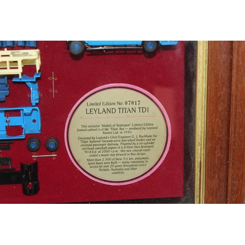 585 - Framed Matchbox Limited Edition Models Of Yesteryear Leyland Titan TD1 
Dimensions 53 x 32.5cm
COLLE... 