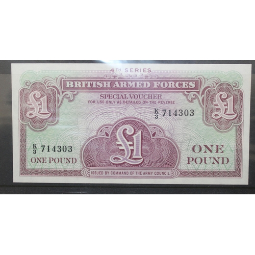 218 - 5 x British Armed Forces Consecutive £1 Notes 4th Series