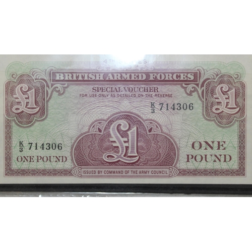 219 - 5 x British Armed Forces Consecutive £1 Notes 4th Series