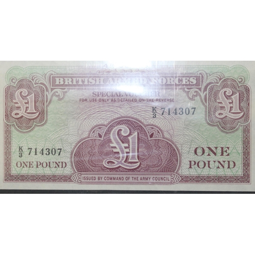 219 - 5 x British Armed Forces Consecutive £1 Notes 4th Series