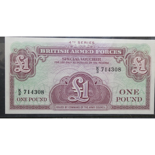 219 - 5 x British Armed Forces Consecutive £1 Notes 4th Series