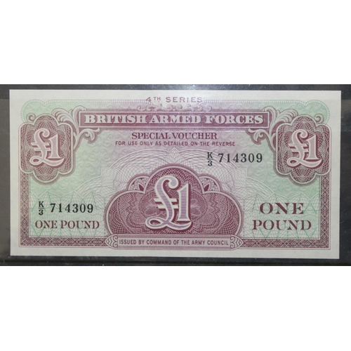 219 - 5 x British Armed Forces Consecutive £1 Notes 4th Series