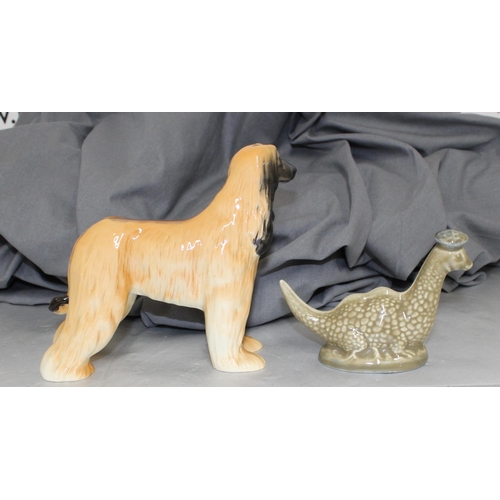 99 - Two Beswick Collectable Items Inc-Afghan Hound & Loch Ness Monster Containing BENEAGLES Scotch Whisk... 