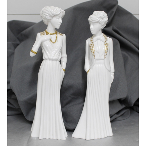 101 - Two SPODE Bone China Made In England Figurines ELEANORA & VIRGINIA By Pauline Stone  Height-24.5cm 
... 