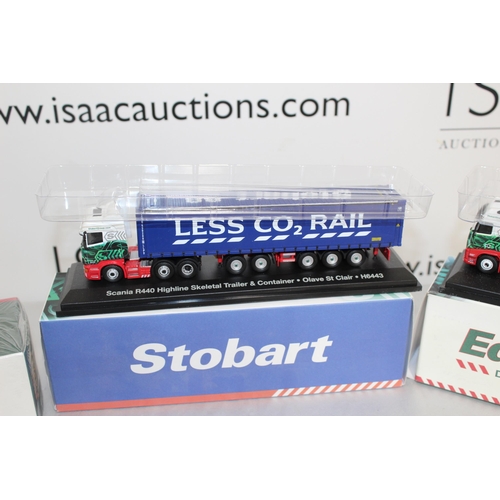 653 - 4 x Boxed (1 Sealed) Eddie Stobbart Vehicles
Olave St Clare
Elizabeth
Davena
China