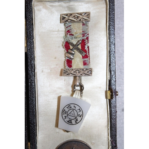 428 - Silver Hallmarked Masonic Medal With Collectable Coin Boxed