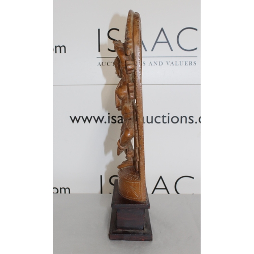 83 - Vintage Handcrafted Wooden Sculpture On Plinth Unilever Systems Conference Bangalore-21st & 22nd Jul... 