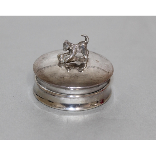 443 - Silver Hallmarked Trinket Box 
Dimensions 4.5 x 4.5 cm