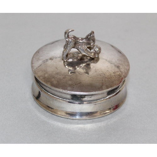 443 - Silver Hallmarked Trinket Box 
Dimensions 4.5 x 4.5 cm