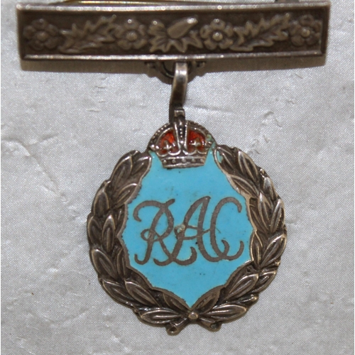 457 - Stamped SILVER RAC Enamelled Pin Badge