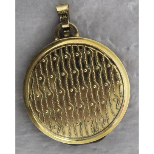 528 - Stamped 14ct RG K & L Locket