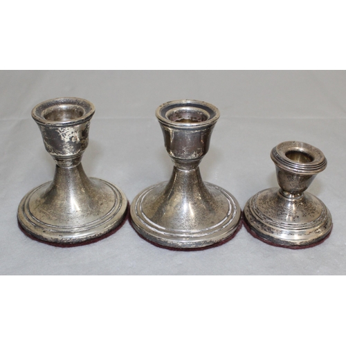 471 - Pair Of Silver Hallmarked Candle Stick Holders & One Other
Tallest-7cm