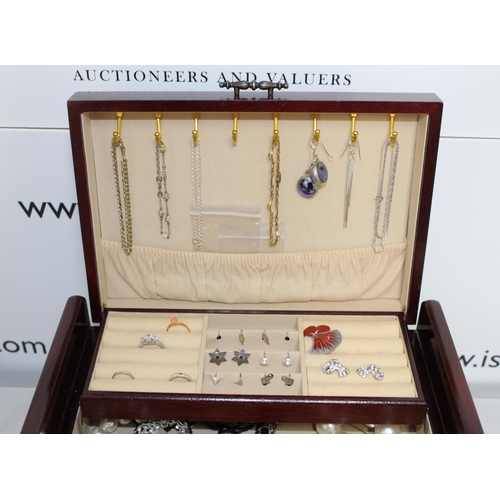 385 - Jewellery Box Containing Jewellery Including Silver Items