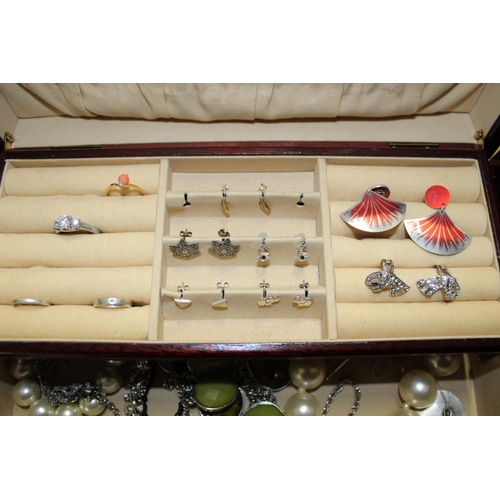 385 - Jewellery Box Containing Jewellery Including Silver Items