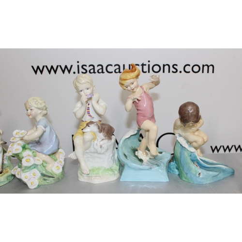 49 - 11 x Royal Doulton Collectable Figurines Months Of The Year (Missing February Damage To July As Show... 