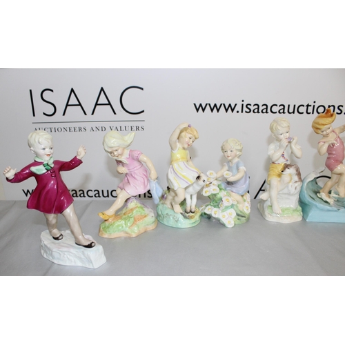 49 - 11 x Royal Doulton Collectable Figurines Months Of The Year (Missing February Damage To July As Show... 