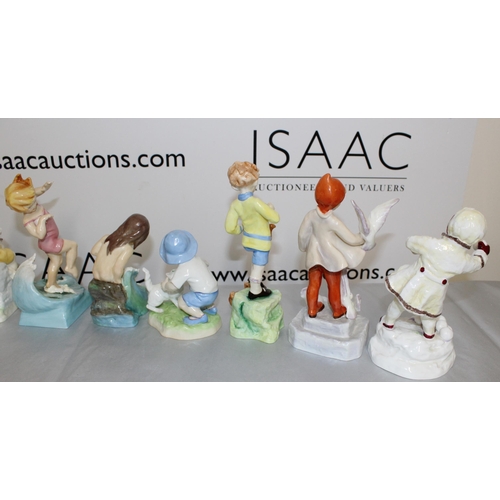 49 - 11 x Royal Doulton Collectable Figurines Months Of The Year (Missing February Damage To July As Show... 