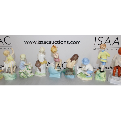 49 - 11 x Royal Doulton Collectable Figurines Months Of The Year (Missing February Damage To July As Show... 