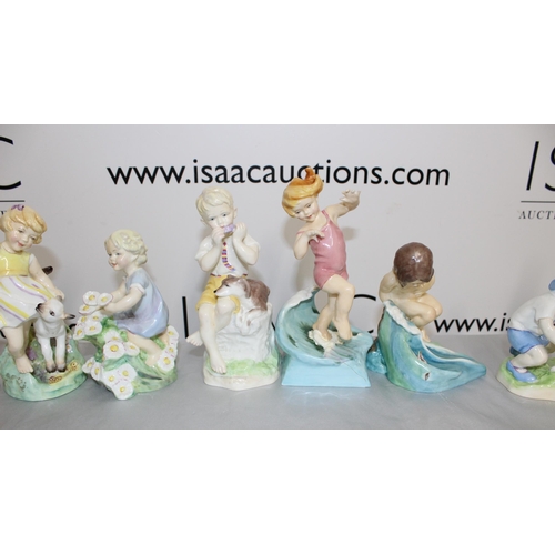 49 - 11 x Royal Doulton Collectable Figurines Months Of The Year (Missing February Damage To July As Show... 