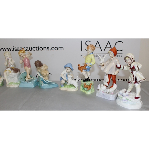 49 - 11 x Royal Doulton Collectable Figurines Months Of The Year (Missing February Damage To July As Show... 