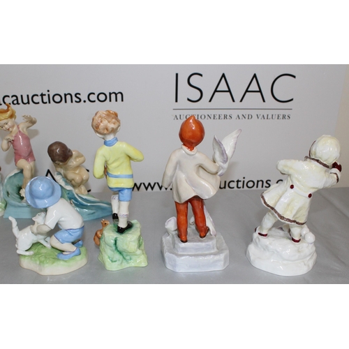 49 - 11 x Royal Doulton Collectable Figurines Months Of The Year (Missing February Damage To July As Show... 