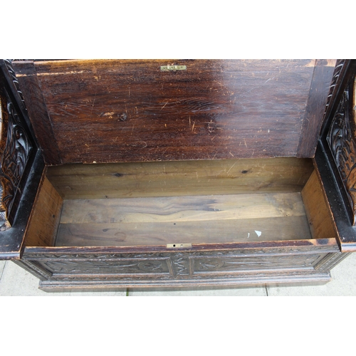 184 - Vintage Monks Bench
Measures 120cm Wide x 100cm Tall x 48cm deep approx
COLLECTION ONLY