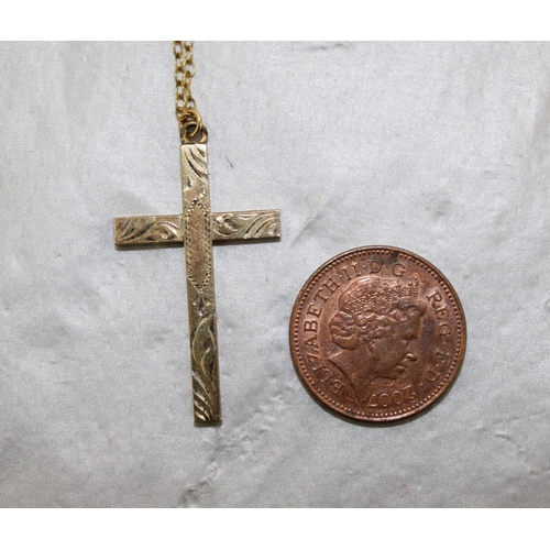 532 - Stamped 1/20 12k Cross Chain Has No Markings In A Box Weight-3.84