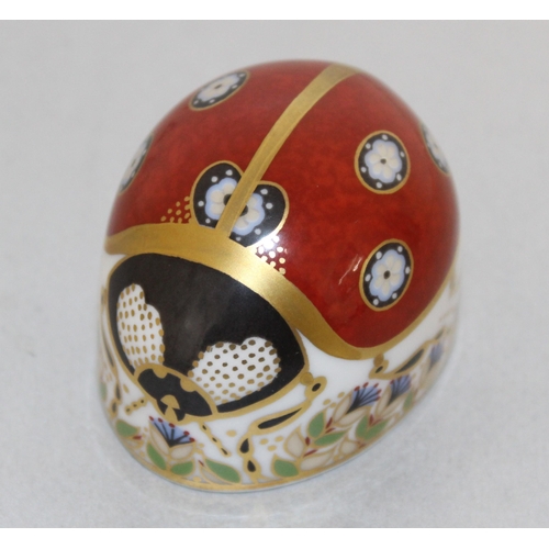 55 - Royal Crown Derby Bone China Seven Spot Ladybird Paperweight With Gold Stopper
COLLECTION ONLY