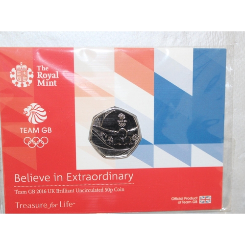 278 - 4 x Team GB 2016 Uncirculated 50p Packs Sealed