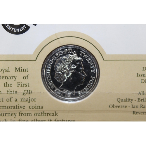 284 - Outbreak 2014 UK £20 Fine Silver Coin Sealed