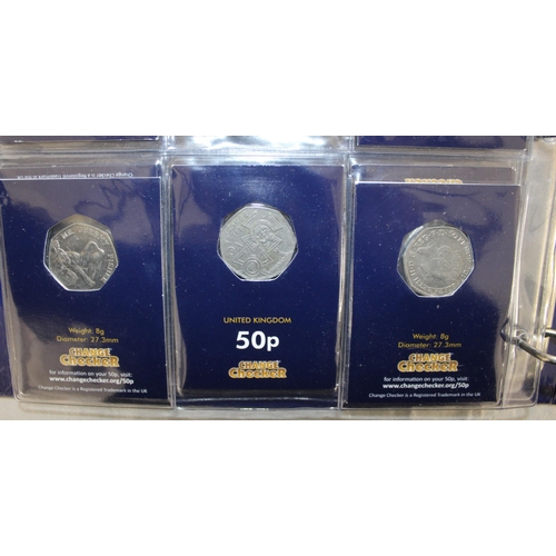 294 - 50p Coins In Change Checker With 27 Coins