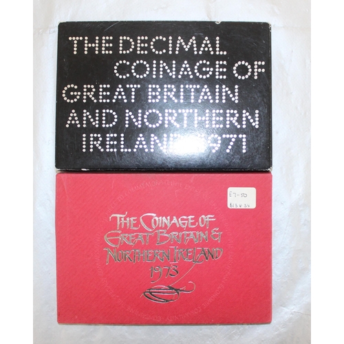 299 - 2 x Boxed Decimal Coinage Of Great Britain And Northern Ireland 1971 And 1973