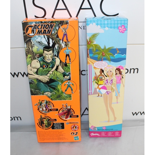 668 - Tropical Beach Barbie And Camo Atak Action Man Boxed