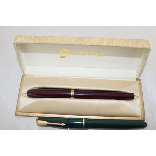 5 - 4 x Fountain Pens Parker/Sheaffer Boxed/ Parker Fountain With Broken Lid 14K Nib (UNTESTED)