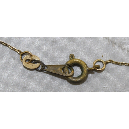 539 - Stamped 375 Cross And Chain (Clasp NOT Gold As Shown In Pictures) Total Weight 2.60g