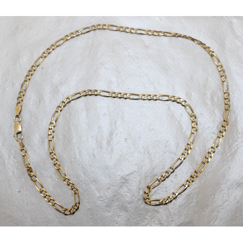 546 - Stamped 375 Gold Figaro Necklace Total Weight 10.10g