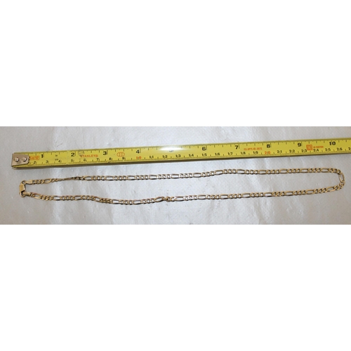 546 - Stamped 375 Gold Figaro Necklace Total Weight 10.10g