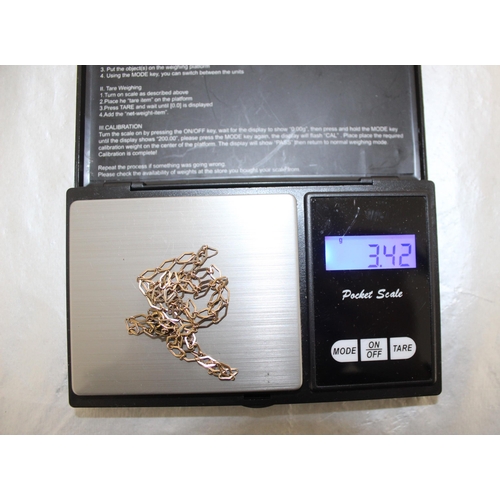 547 - Stamped 375 Gold Necklace Total Weight 3.42g