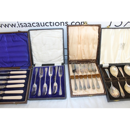 488 - 4 x Boxed EPNS Cutlery Sets