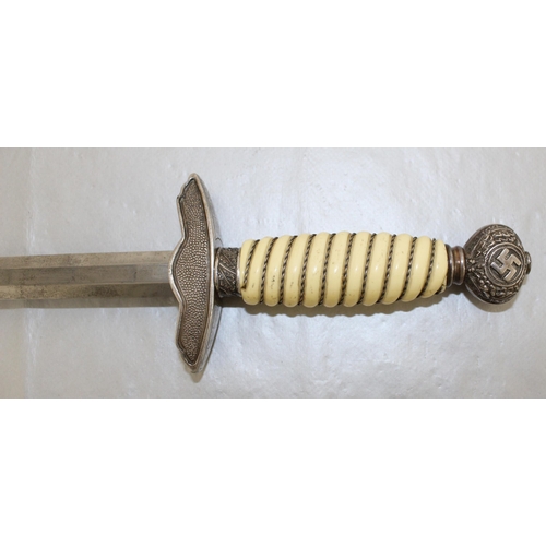 220 - A second model (1937) Luftwaffe Officer's Dress dagger, by W.K.C Solingen with white grip