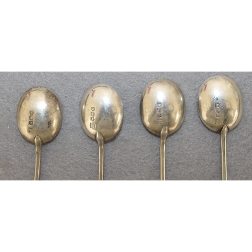 490 - Four Silver Hallmarked Bean Tea Spoons