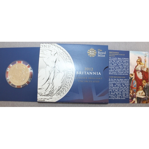 491 - The Royal Mint 2012 Britannia £2 Silver Brilliant Uncirculated Coin