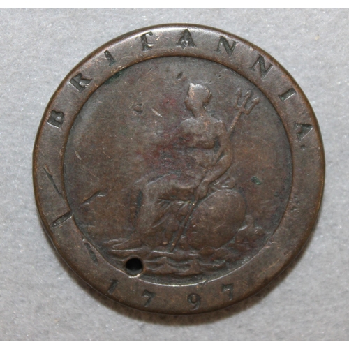 351 - 1797 Britannia Cartwheel Two Pence Coin