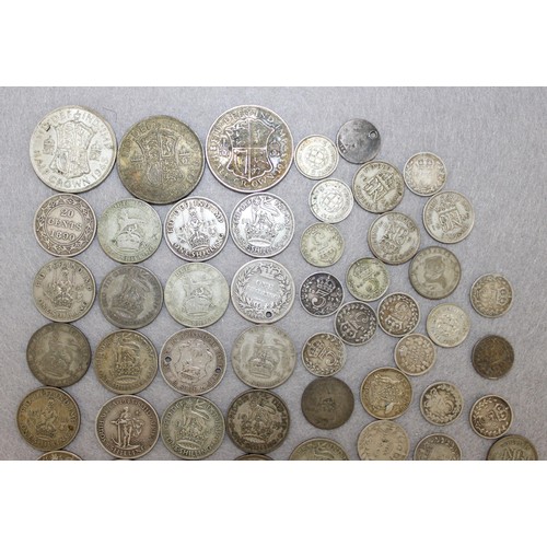 352 - A Selection Of Coins 250g Inc- Half Crowns/Cents/Shillings/Rupie/Sixpence Etc