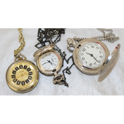 582 - Three Pocket Watches Untested On Chains Untested