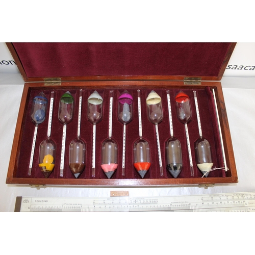 233 - Boxed Set Of Glass Hydrometers Spirit Table Book And Farmers Rule
COLLECTION ONLY